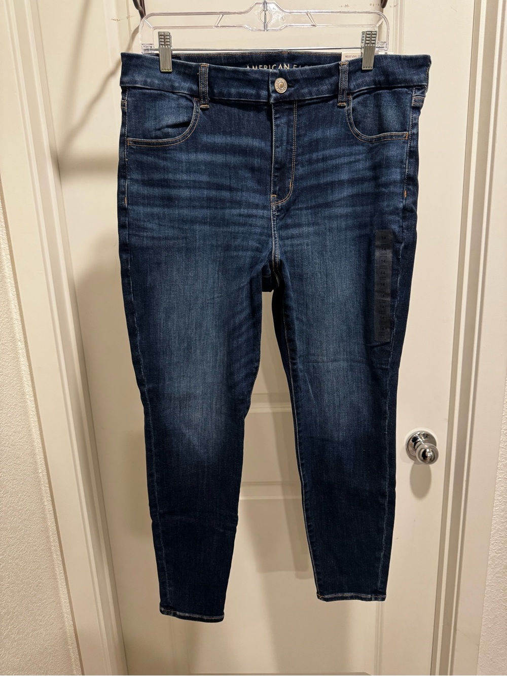 NWT! American Eagle Women's Curvy Jegging Dark Wash Skinny Jeans - Size 14S